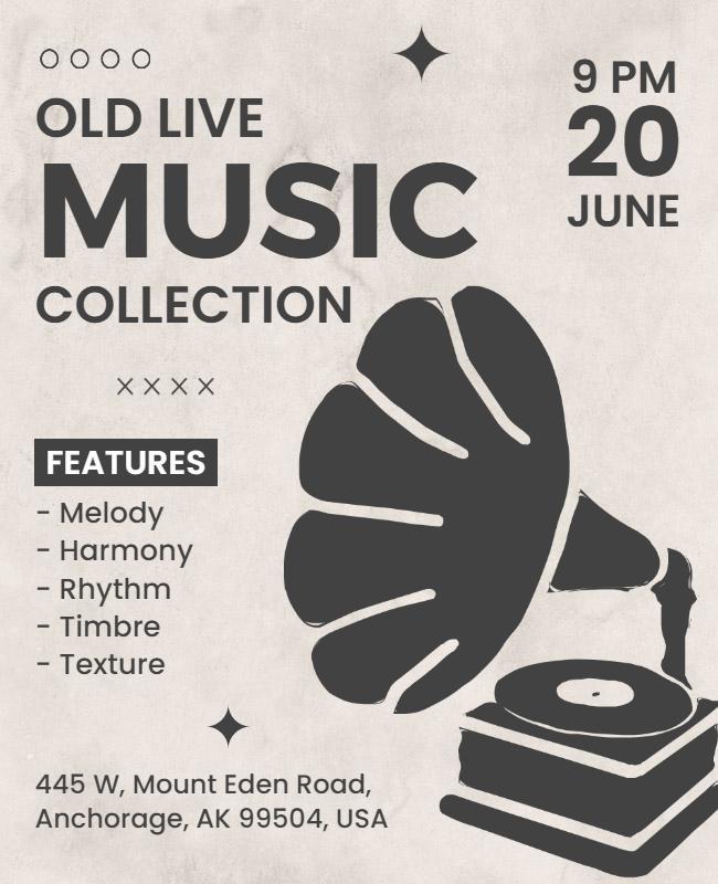 Old Live Music Collection Event Flyer Template