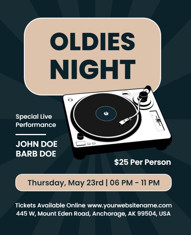 Oldies Night Music Event Flyer Template