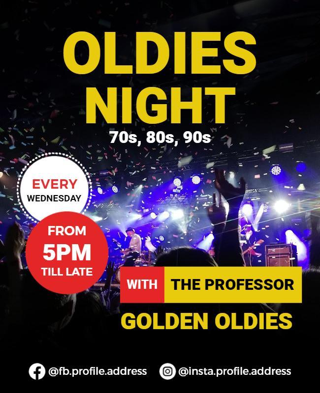 Oldies Night Music Event Flyer Template