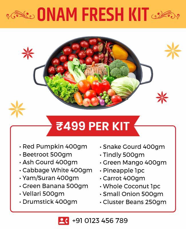 Onam Vegetable Kit Promotion Flyer Template