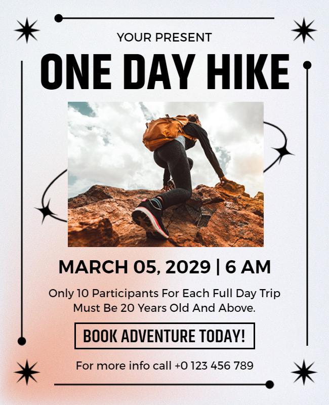 One Day Mountain Hike Adventure Flyer Template