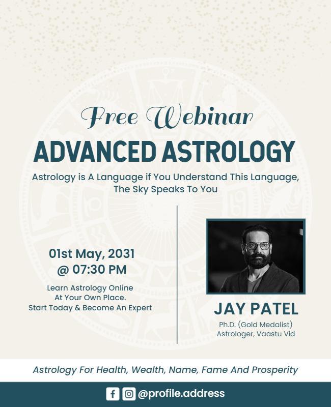 Online Advanced Astrology Webinar Flyer Template