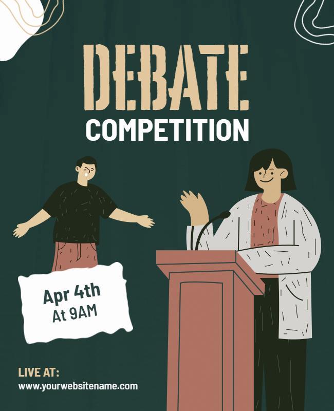 Online Debate Competition Announcement Flyer Template