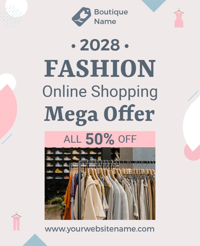 Online Fashion Shopping Discount Offer Flyer Template