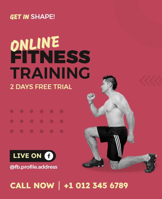 Online Fitness Training Promotion Flyer Template