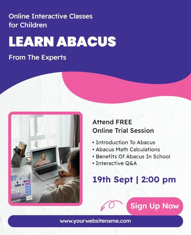 Online Interactive Abacus Classes Flyer Template