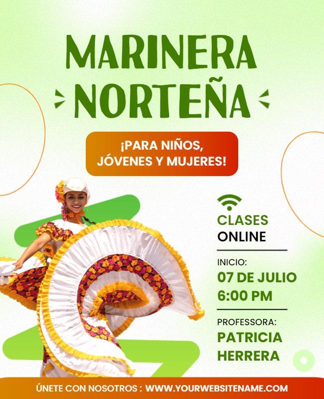 Online Marinera Nortena Dance Class Flyer Template