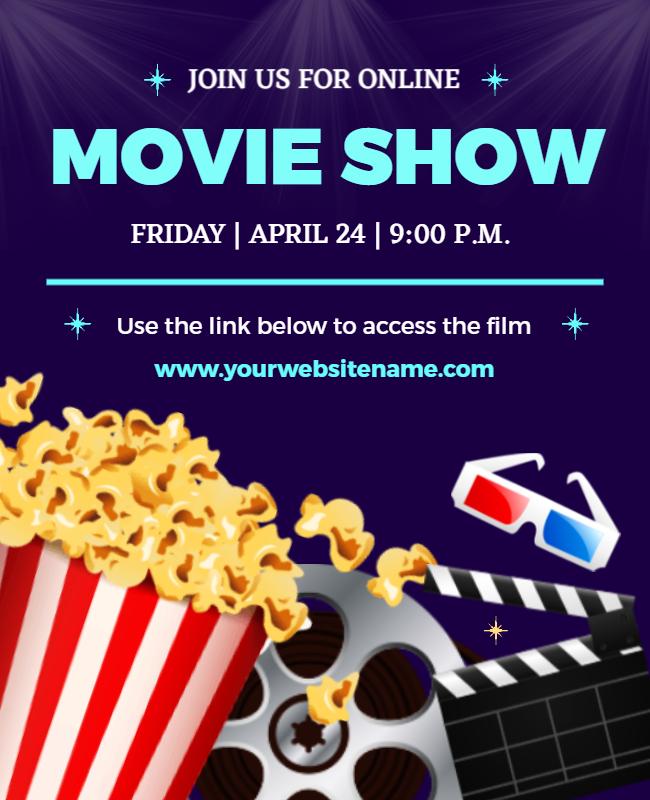 Online Movie Screening Event Flyer Template