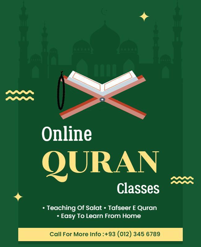 Online Quran Learning Classes Flyer Template