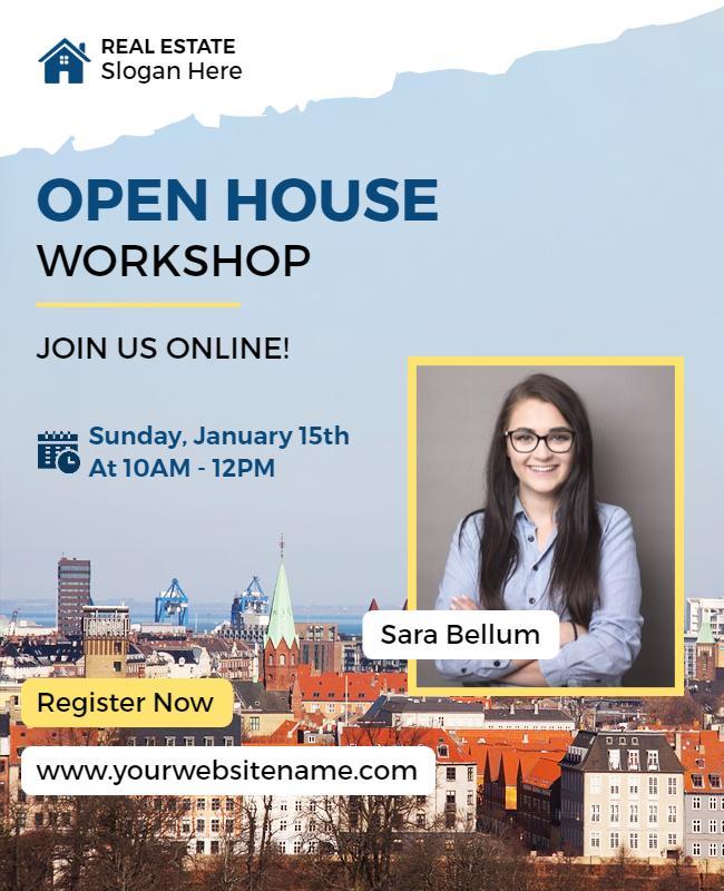 Online Real Estate Open House Workshop Flyer Template