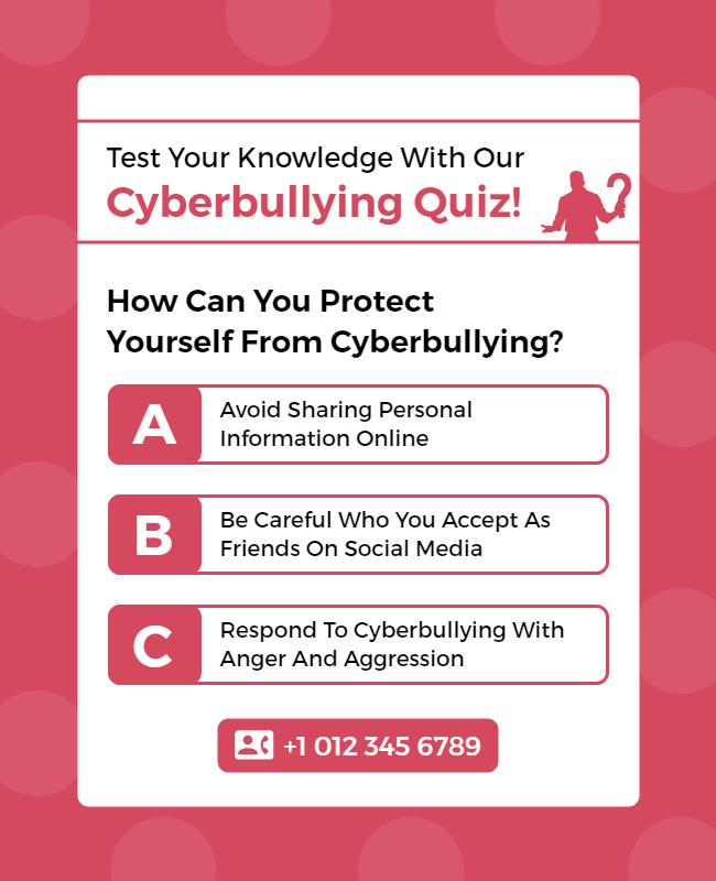 Online Safety Cyberbullying Quiz Flyer Template