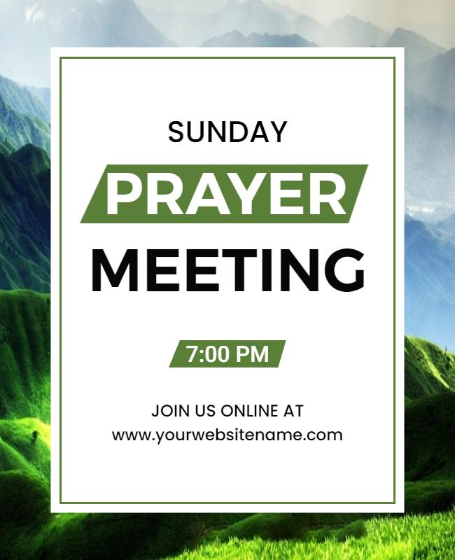 Online Sunday Prayer Meeting Flyer Template