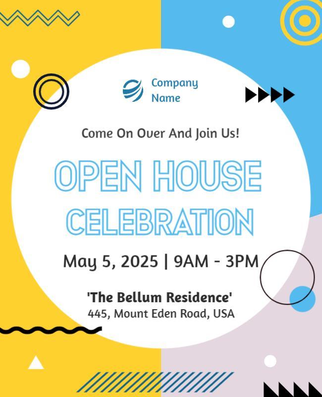 Open House Celebration Event Flyer Template