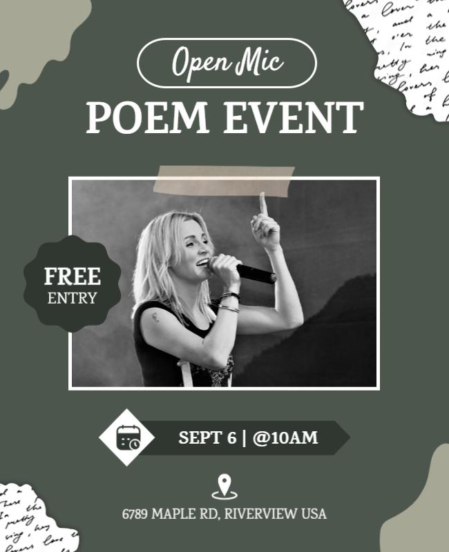 Open Mic Poetry Night Event Flyer Template