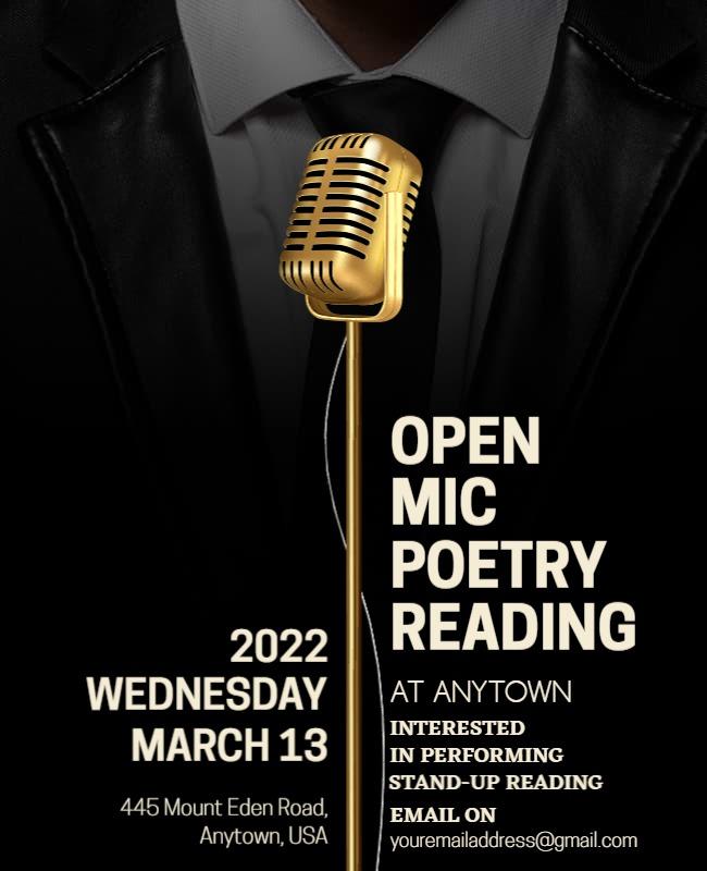 Open Mic Poetry Reading Event Flyer Template