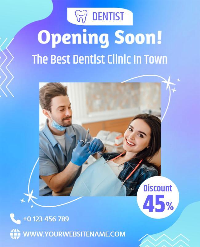 Opening Soon Dentist Clinic Poster Template