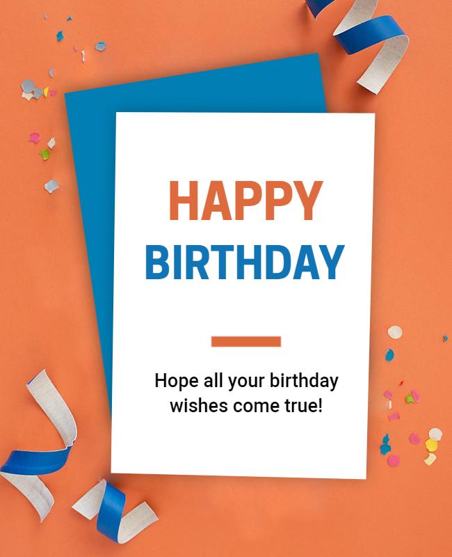 Orange and White Happy Birthday Flyer Template