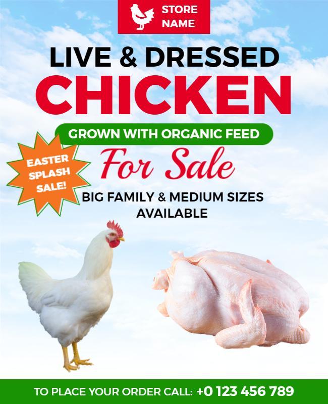 Organic Chicken Sale Advertisement Flyer Template