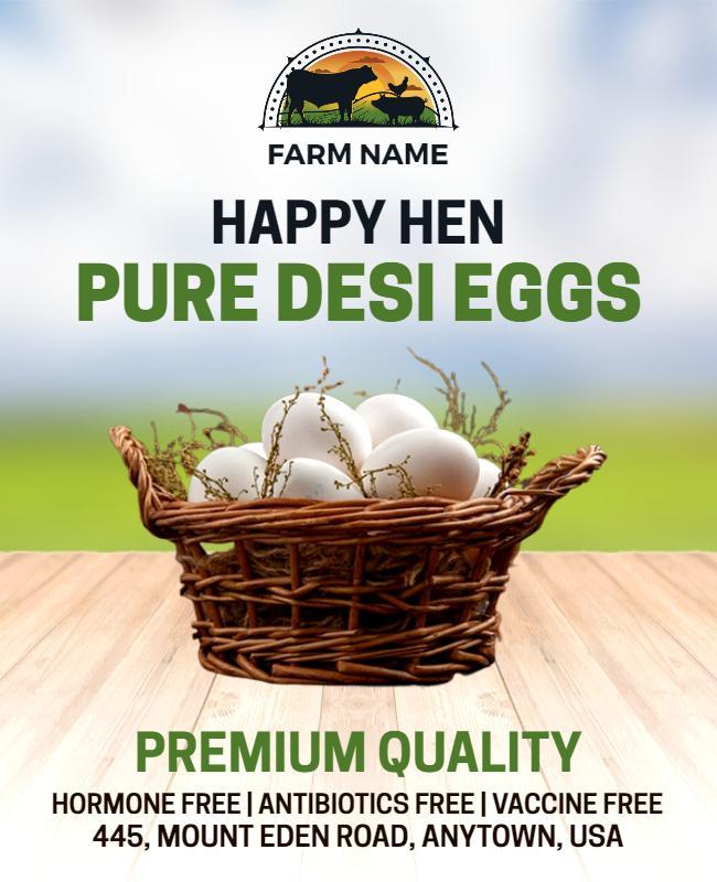 Organic Farm Fresh Eggs Promotional Flyer Template