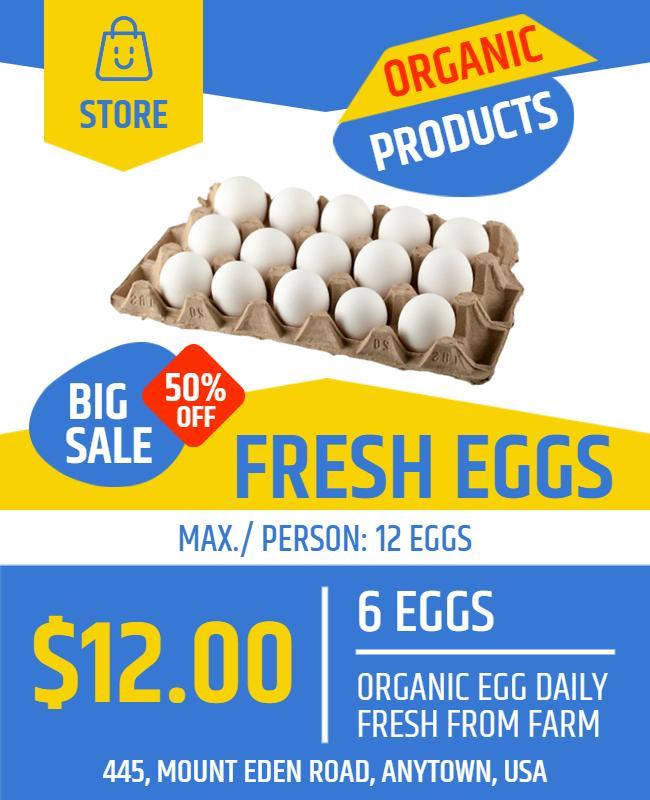 Organic Fresh Eggs Sale Flyer Template