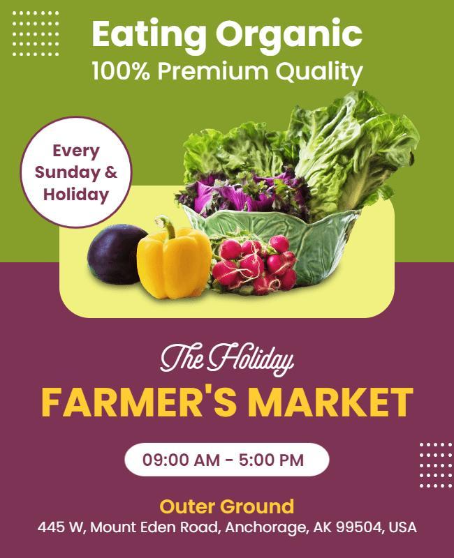 Organic Holiday Farmers Market Flyer Template