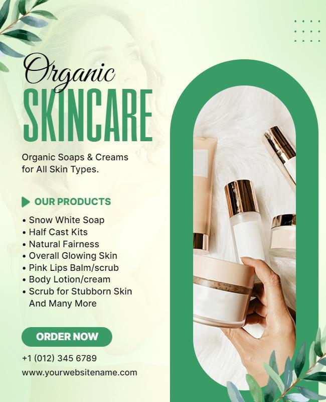 Organic Skincare Product Promotion Flyer Template