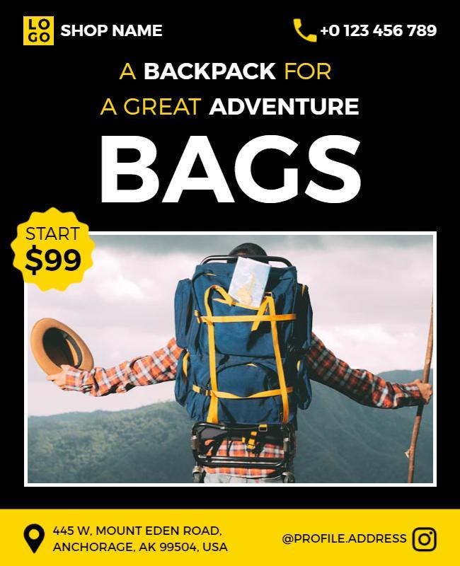 Outdoor Adventure Backpack Promotion Flyer Template