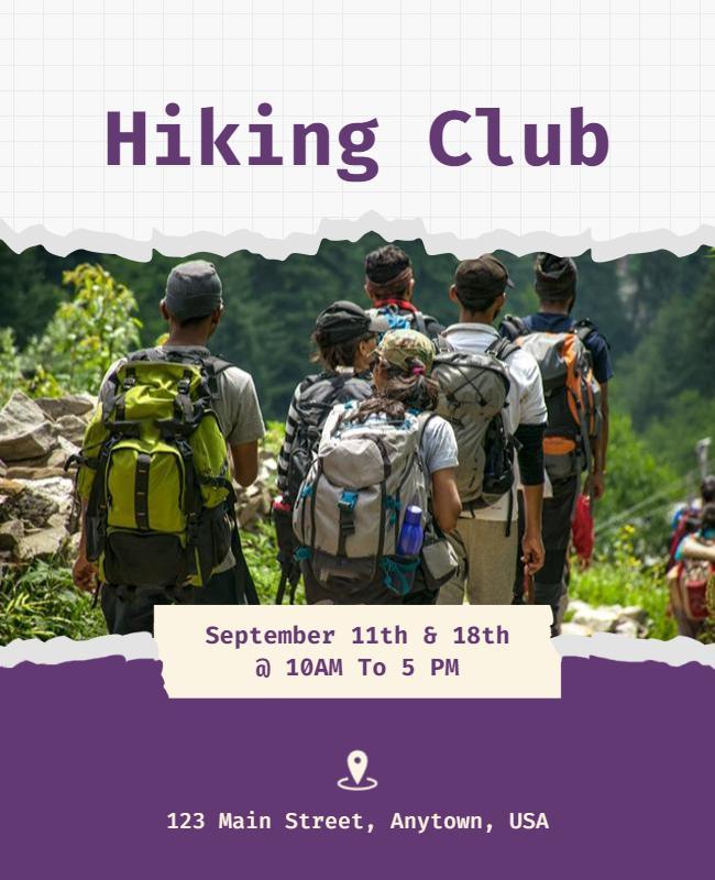 Outdoor Adventure Hiking Club Flyer Template