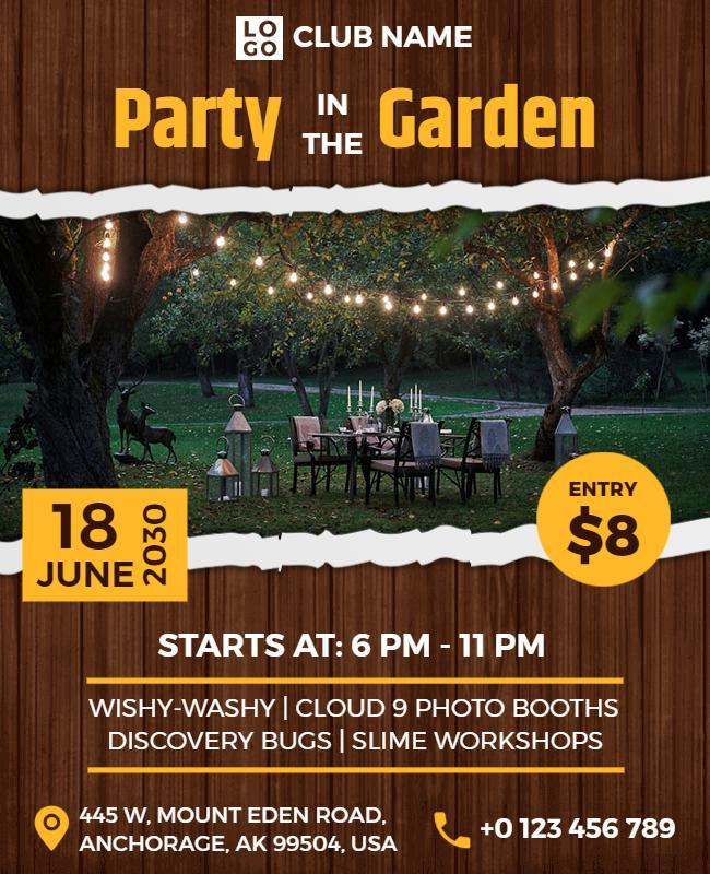 Outdoor Garden Party Event Flyer Template