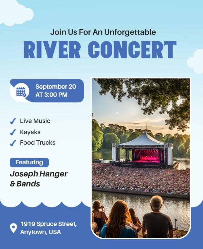 Outdoor River Concert Event Flyer Template