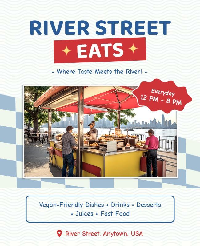 Outdoor River Street Food Festival Flyer Template