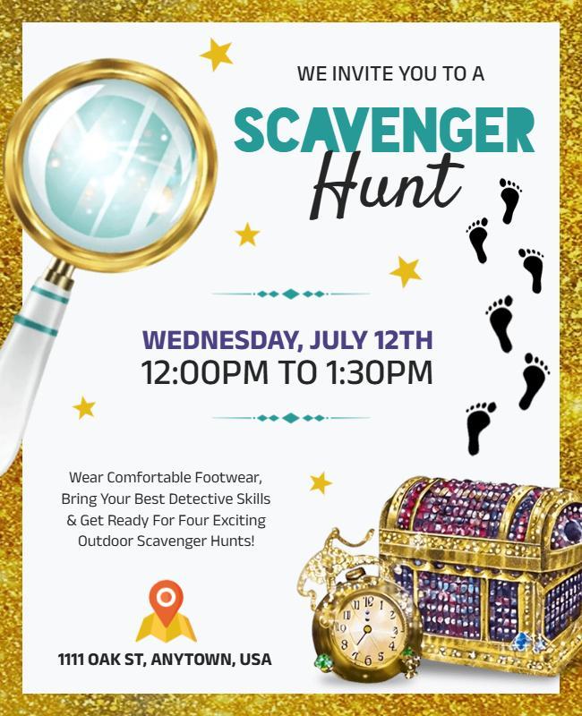 Outdoor Scavenger Hunt Adventure Flyer Template