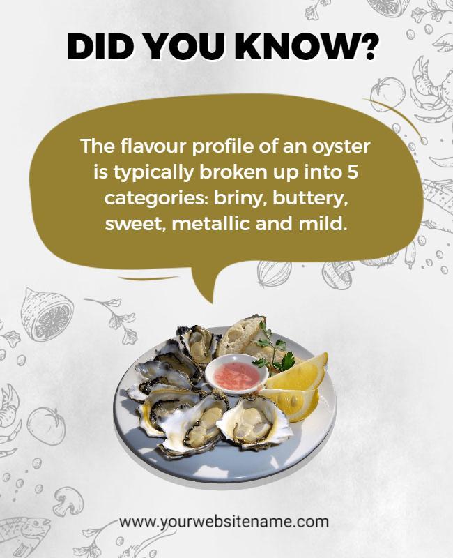 Oyster Flavor Profile Informational Flyer Template