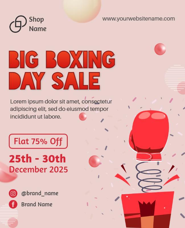 Oyster Pink Big Boxing Day Flyer Template