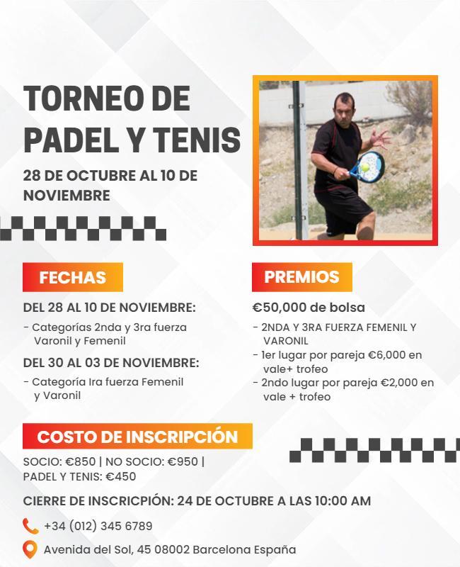 Padel and Tennis Tournament Event Flyer Template