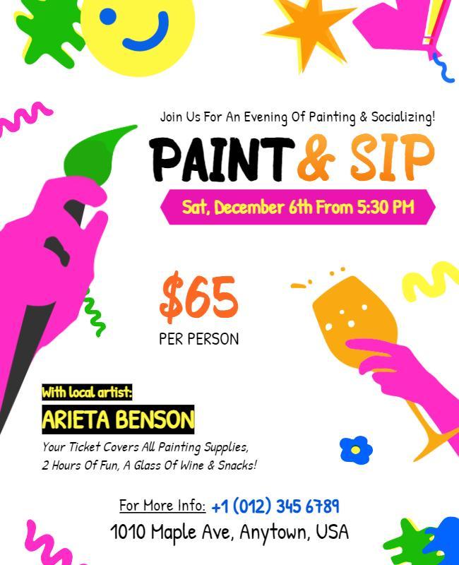 Paint and Sip Event Flyer Template