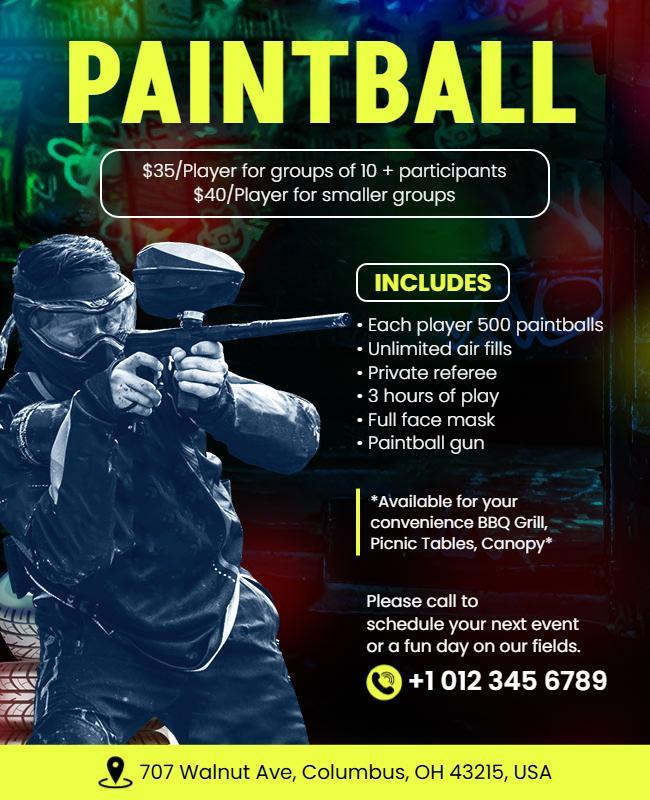 Paintball Adventure Event Promotion Flyer Template