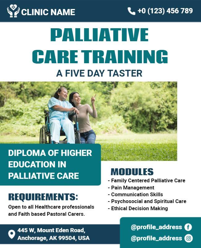 Palliative Care Training Educational Flyer Template