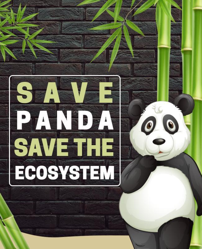 Panda Conservation Awareness Campaign Flyer Template