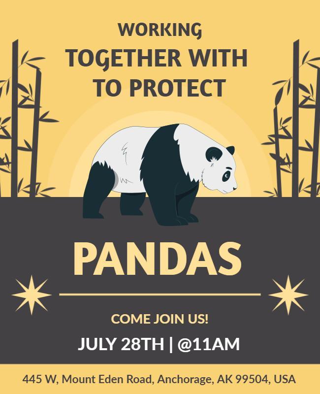 Panda Conservation Awareness Event Flyer Template