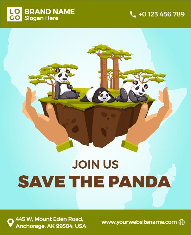 Panda Conservation Awareness Event Flyer Template