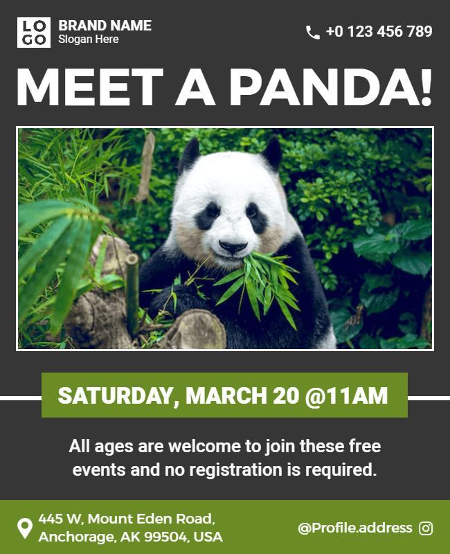 Panda Meet and Greet Event Flyer Template