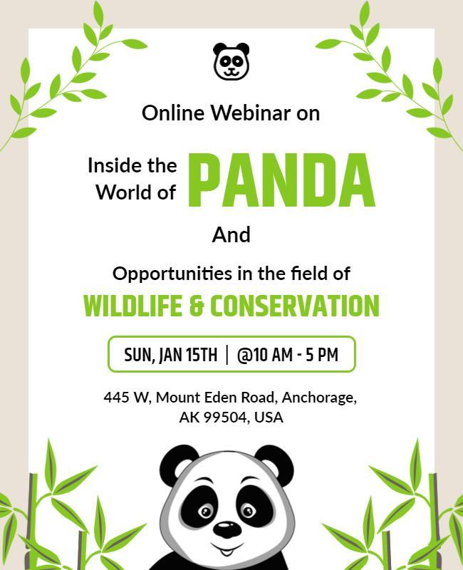 Panda Wildlife Conservation Webinar Flyer Template