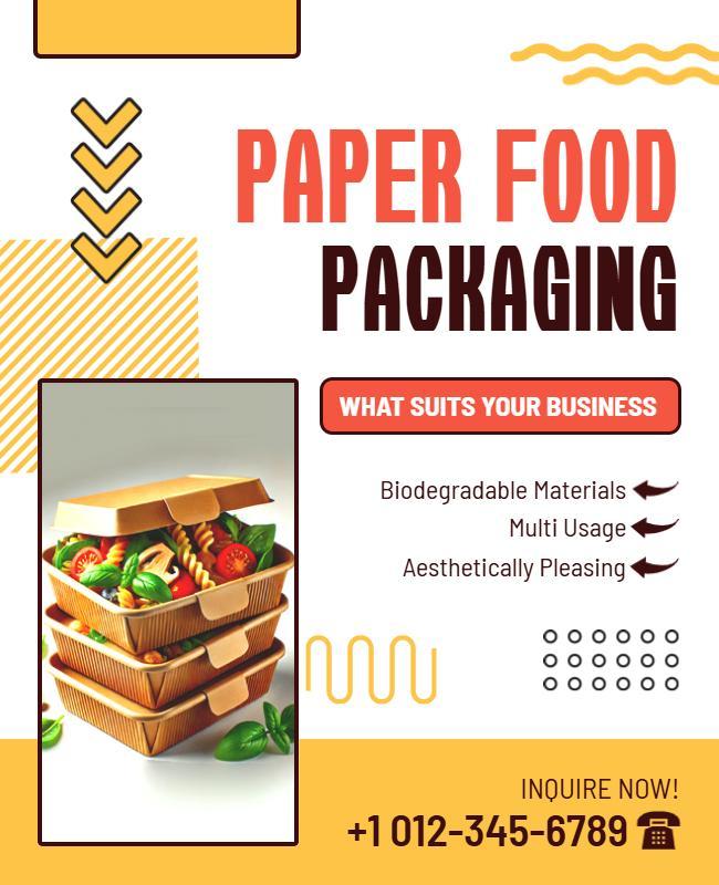 Paper Food Packaging Promotional Flyer Template