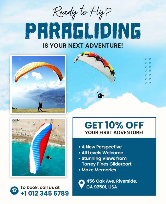 Paragliding Adventure Promotion Flyer Template