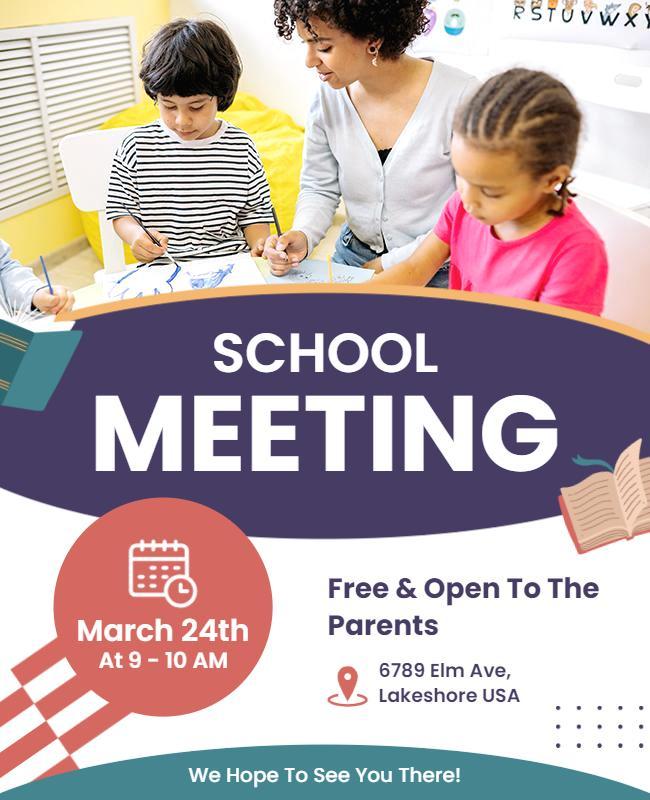 Parent Teacher School Meeting Event Flyer Template