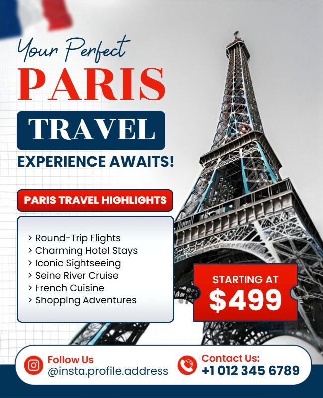 Paris Travel Experience Flyer Template