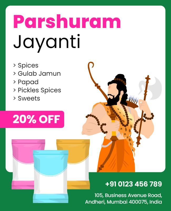 Parshuram Jayanti Celebration Offer Flyer Template