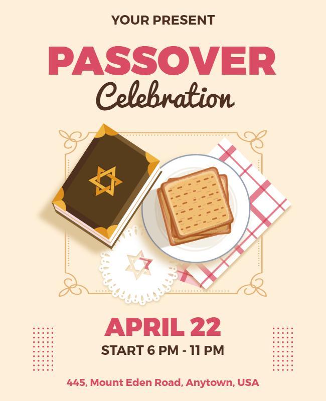 Passover Celebration Event Announcement Flyer Template