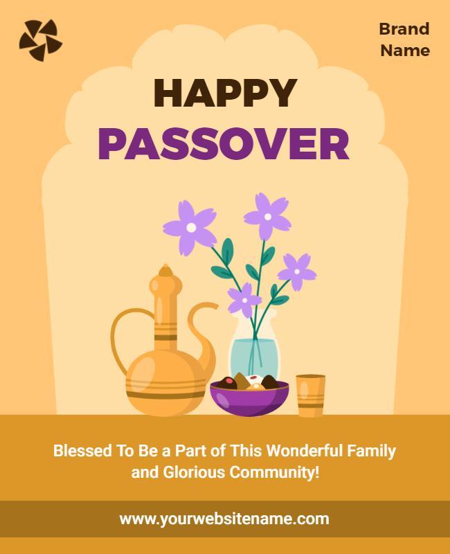 Passover Celebration Event Invitation Flyer Template